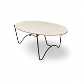 Lulu and Georgia Peggy Indoor/Outdoor Travertine Top DINING TABLE 78w47d30h