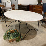 Lulu and Georgia Peggy Indoor/Outdoor Travertine Top DINING TABLE 78w47d30h