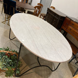 Lulu and Georgia Peggy Indoor/Outdoor Travertine Top DINING TABLE 78w47d30h