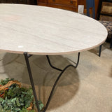 Lulu and Georgia Peggy Indoor/Outdoor Travertine Top DINING TABLE 78w47d30h