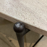 Lulu and Georgia Peggy Indoor/Outdoor Travertine Top DINING TABLE 78w47d30h