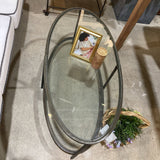 Pottery Barn Tanner Oval Glass Table COFFEE/COCKTAIL TABLE 46w22d18h