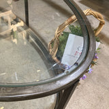 Pottery Barn Tanner Oval Glass Table COFFEE/COCKTAIL TABLE 46w22d18h