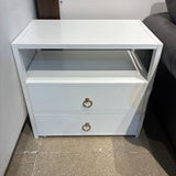 Lark 2-Drawer NIGHTSTAND White/Gold 28w17d26h