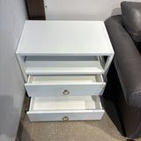 Lark 2-Drawer NIGHTSTAND White/Gold 28w17d26h