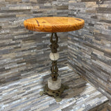 Wooden Top w/ Marble/Metal Base END/SIDE TABLE 12d18h