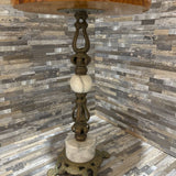 Wooden Top w/ Marble/Metal Base END/SIDE TABLE 12d18h