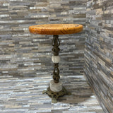 Wooden Top w/ Marble/Metal Base END/SIDE TABLE 12d18h