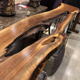 Live Edge Natural Cut-Out Console Table w/ Hairpin Legs CONSOLE TABLE 116.5X24X37