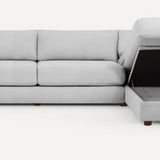 Burrow Span Sleeper Storage W/Chaise SECTIONAL Crushed Gravel 126w35d31h