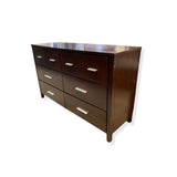 6-Drawer Contemporary DRESSERS/CHESTS Brown/Silver 36w17d72h