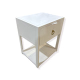 Lark 1-Drawer End Table SIDE TABLE White 21w17d27h