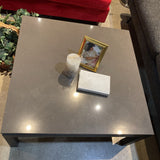 Quartz Top Square COFFEE/COCKTAIL TABLE Taupe/Black 36w36d16.5h