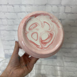 Marbleized Glossy Ceramic Cylinder Vase ACCESSORIES Pink 4x8