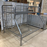 Twin over Full Metal Bunk Beds BEDS Silver 79w57d59h