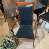 Excelsior Italian Lacquer Black Sueded Upholstery -Captain DINING CHAIRS 23x20x42