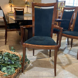 Excelsior Italian Lacquer Black Sueded Upholstery -Captain DINING CHAIRS 23x20x42