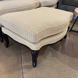 Walter E Smithe 2pc Fine Upholstered Stripe French Provincial w/ Lumbar PIllow - Includes Ottoman CHAIR 34Wx37Dx36H