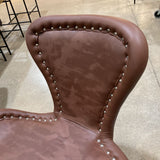 Midway Aviator Swivel Chair CHAIR Brown/Silver 26w20d31h