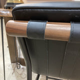 Denver Modern Vail Leather Stool, Bar Height BAR/COUNTER STOOL Black 19.5w24d39h