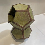 Unusual Hand Built Dodecagon Faceted Art Pottery Vase ACCESSORIES 5x5x9