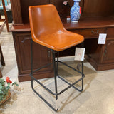 Myles Leather Bar Stool BAR/COUNTER STOOL Cognac/Black 18w14d42h