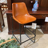 Myles Leather Bar Stool BAR/COUNTER STOOL Cognac/Black 18w14d42h