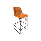 Myles Leather Bar Stool BAR/COUNTER STOOL Cognac/Black 18w14d42h