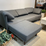 Burrow Range Fabric 4-Piece Lounger SECTIONAL Heather Charcoal 91.5w60.5d31h