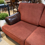 Contrast Fabric w/ Leather Base LOVE SEAT 64w40d31h