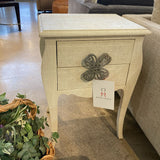 Felicia Raffia Accent 2-Drawer NIGHTSTAND White 18w14d26h