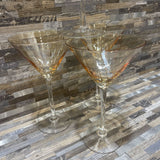 4pc Apricot Iridescent Martini Glasses ACCESSORIES 5Wx8H