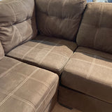 Tufted L Shape SECTIONAL Brown 112w86d31h