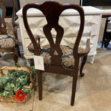 Queen Anne Style Captain w/ Floral Seat DINING CHAIRS 24Wx19Dx40H