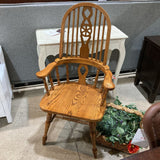 Oak Fiddle Wheel Windsor Back Captain DINING CHAIRS 25Wx19Dx44H