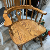 Oak Fiddle Wheel Windsor Back Captain DINING CHAIRS 25Wx19Dx44H