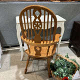 Oak Fiddle Wheel Windsor Back Captain DINING CHAIRS 25Wx19Dx44H