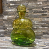 Spanish San Miguel Recycled Blown Art Glass Decanter ACCESSORIES Yellow / Green 8Wx4Dx13H