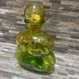 Spanish San Miguel Recycled Blown Art Glass Decanter ACCESSORIES Yellow / Green 8Wx4Dx13H