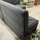 Interior Define Dorian Slipcovered Right Banquette BENCH Ebony 74w60d36h