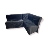 Interior Define Dorian Slipcovered Right Banquette BENCH Ebony 74w60d36h