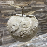 Decorative Concrete Apple w/ Metal Leaf ACCESSORIES 6Wx7H