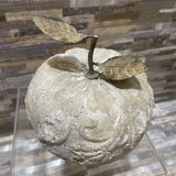 Decorative Concrete Apple w/ Metal Leaf ACCESSORIES 6Wx7H