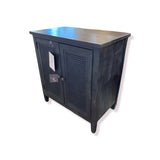 Flagstaff 2-Door Cane CABINET Black 30w18d32h