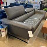 Roche Bobois Cinetique Leather SOFA Gray 94w42d24h