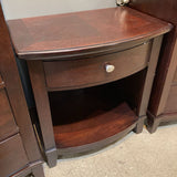 Bow Front 1-Drawer Open Shelf NIGHTSTAND 28Wx19Dx29H