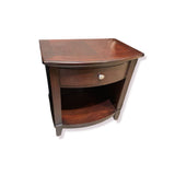 Bow Front 1-Drawer Open Shelf NIGHTSTAND 28Wx19Dx29H