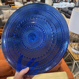 Iittala Oiva Toikka Scandinavian "Kastelhelmi" Pedestal Platter ACCESSORIES Blue 13Wx4H