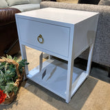 Lark 1-Drawer END/SIDE TABLE White/Gold 21w17d27h