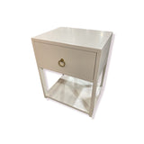 Lark 1-Drawer END/SIDE TABLE White/Gold 21w17d27h